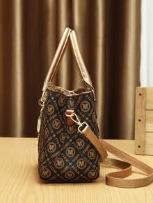 This Year's Popular Three Pieces Set Of Mother And Daughter Bags, Classic Large Capacity Women's Casual Handbag, High-End Temperament Women's Presbyopia Bag - Gold - View 5