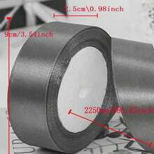 1pc 25 Yards/Cuộn Ruy băng Satin, Hoa hồng tự làm Chất liệu Ruy băng Satin lụa Trang trí Bánh Quà tặng Gói Ruy băng Tiệc cưới Nơ Ruy băng - màu đen - Xem 4