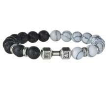 1 pieza Pulsera única para hombre con cabeza de leopardo y cuentas, para uso casual, deportivo y diario