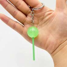 1pc Simulation Lollipop Keychain Keyring Transparent Light Up Resin Accessories Candy Bag Pendant Creative Gift Diy School Bag Pendant School Bag Charm Back To School Gift Graduation Gift Halloween