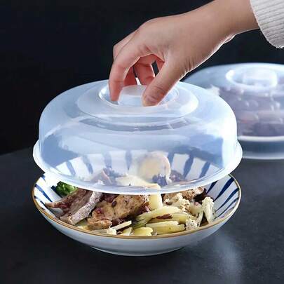 Microwave Round Plastic Bowl Lid - Transparent Food Cover, Suitable For Kitchen And Dining Room