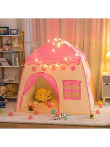 Tienda de campaña de princesa tamaño grande para niños - Temática de cielo estrellado azul, de poliéster resistente y armazón de acero, perfecta para niños y niñas - Regalo de cumpleaños o festivo ideal, Carpa de juego plegable para niños, Casa de muñecas, Decoración navideña, Regalo de Halloween, Apta para niños de 0 a 9 años