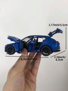 ESCBBXX 1pc Zinc Alloy Pressure Cast Die-Cast Sports Car Model Toy, 6.2inch Length X 2.56inch Width X 2.17inch Height, Realistic Sports Car Model Toy With Openable Doors/Trunk, Rolling Tires, Sound Effects And Lights, Suitable For Boys, Children Collection, Display, Model Toys, Holiday Gift