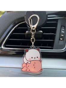 熊猫钥匙扣配饰包包挂件钥匙链饰品粉丝情侣爱心礼物汽车手机书包挂饰送男朋友女朋友 - 彩色 - 查看 8