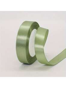 1pc Rolled Sage Green Double-Sided Satin Ribbon, 1cm/1.5cm/2cm/4cm Wide X 22m Long, Soft & Durable Polyester Material, Suitable For Flower Wrapping, Gifts, Presents, Apparel, Headwear, Bows, Weddings, DIY Craft Rose Ribbons