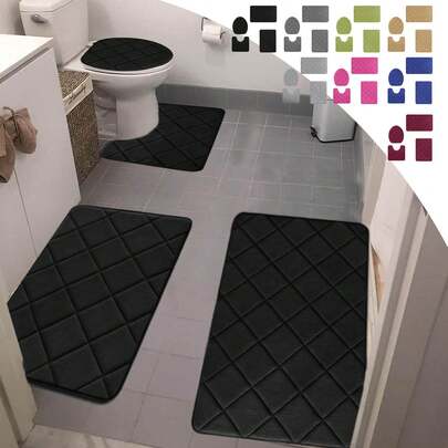 4Pcs Multi Purpose Bathroom Rugs Set,  2025 Fashion Bath Carpet Set, Universal Soft And Fast Absorbent Bathroom Toilet Rugs, Non Slip, Machine Wash, Quick Dry, Relaxation Comfortable, Perfect For Bathroom, Shower Room, Perfect Gifts, Christmas Decorations