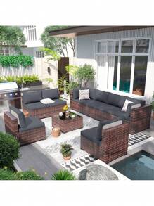 1pc Solid Color Milk Silk Elastic Band Sofa Cushion Cover, High Elastic, Dust Proof, Suitable For All Seasons, Garden, Balcony, Outdoor Rattan Sofa Cushion Protective Cover