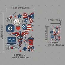 1 Stück / 2 Stücke / 3 Stücke Krankenschwester 4. Juli patriotisches Krankenschwester-Shirt USA Flagge Patches Muster Bügelbilder für T-Shirts, Sweatshirts, Jeans, Taschen, Kleidung, Accessoires, Masken, Jeans und Rucksäcke, Hüte, Kissen - waschbar und langanhaltend