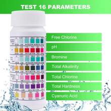 Swimming Pool And Spa Test Strips, 7-In-1 Water Quality Test Strips, 50/100 Water Chemistry Tests, Accurately Test Bromine, Total Alkalinity, PH, Free Chlorine, Total Hardness, Triazole And Total Chlorine, Suitable For Household Drinking Water, Hot Tubs, Swimming Pools, Spas And Well Water, Easy-To-Use Water Quality Test Strips, Suitable For Garden Swimming Pool Cleaning - Multicolor - View 7