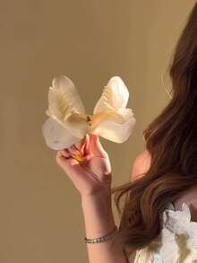 1pc Glamorous Butterfly Clip With Sparkling Rhinestones, Sheer Mesh Decor, High-End Elegant Hair Accessory For Casual, Party, Work, Vacation, Suitable For Various Outfits Summer, Claw Clip Fall Winter Hair Clip Hair Accessories For Women Bows