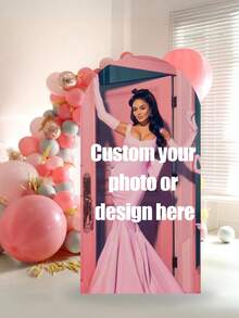 Personalized Spandex Arch Cover - Custom Arch Backdrop Cover Fit Round Top Backdrop Frame Stand, Arch Backdrop Cover For Birthday, Theme Party, Wedding,Multiple Size Options - Multicolor - View 3