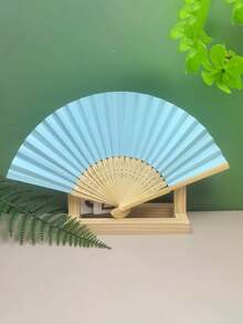 1PC Handheld Paper Fans Paper Folding Fans,Multi Colored Folding Fan,Solid Color Fan,DIY Folding Fan,Party Dressing,Church Wedding Gift - Multicolor - View 14