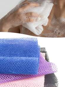 1pc/2pcs African Net Exfoliating Sponge, Stretchable Body Scrubber For Back Scrubbing, Easily Removes Dead Skin, Dirt, Grease And Impurities, Unclogs Pores - Multicolor - View 4