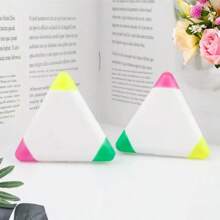 Personalized Creative Triangle Highlighter Pen, Vibrant Multi-Color, Cute Stationery For Students, Back To School Supplies