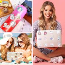 100/200张可爱小熊贴纸，乙烯基防水卡通贴纸套装，适用于水瓶、笔记本电脑、吉他、滑板、剪贴簿等，青少年成人适用，大包装贴纸