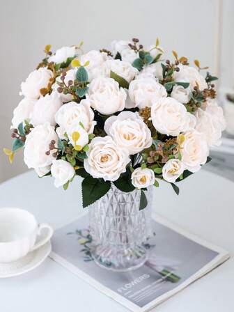 1PC Big Artificial Peony Flowers Silk Hydrangea Bouquet Wedding Decoration DIY Wreath Material, Bride Holding Flower, Wrist Flower, Chest Flower, Head Flower Decoration Accessories, Wedding Car Decoration, Lintel Arch Decoration, Home, Dining Room, Bedroom, Vase Decoration, Birthday Party Decoration Materials, Valentine's Day And New Year Gifts