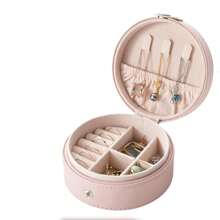 Mini Jewelry Travel Organizer - Scratch-Resistant Portable Jewelry Case With Multi-Section Compartments For Rings, Earrings, Necklaces - Perfect Gift Box For Women & Girls (Square/Circle)