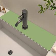1pc Solid Color Sink Faucet Suction Cup Mat, Drain Mat, For Kitchen, Bathroom Sink, Countertop, Drain Mat, Silicone Washbasin, Trimmable And Quick-Drying Mat - Multicolor - View 8