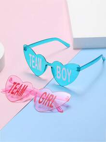 12pcs-Baby Shower Gender Reveal Glasses Blue And Pink Sunglasses Frameless Team Girl And Team Boy Decor For Gender Reveal Party - Multicolor - View 3