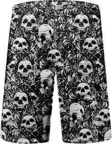 Mens Swim Trunks Quick Dry Board Shorts With Mesh Lining, Breathable Fit Hawaii Beach Shorts Swimwear Bathing Suits - 夏威夷黑骷髏 - 查看 2