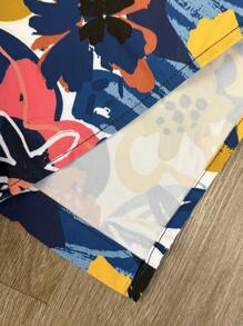 Blusa plisada con botones y estampado floral de manga corta, de moda para mujer en primavera y verano, de uso casual