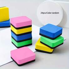 24pcs Colored Whiteboard Dry Erase - 4 Vibrant Colors, 1.97 X 1.97 Inch Sponge Rubber Erasers For Classroom, Home And Office Use, School Supplies, Classroom Erasers