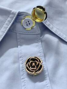 2pcs Button Cover For Shirt Flower Cufflinks Covers Flower Sleeve Button Clip On Button For Dress Wedding Tux Decoration Button Clothing Accessories Gifts - Flowers - View 8