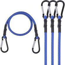 1/2pcs 60cm Heavy Duty Rubber Bungee Cord With Aluminum Alloy Hooks, Sturdy Elastic Rope For Outdoor Tent And Camping Accessories - Multicolor - View 9