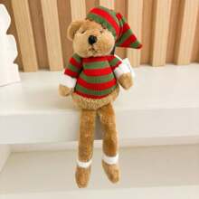 enfeite decorativo natal  Urso sentado com cachecol  20CM