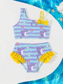 小女孩星空海洋梦幻沙滩两件套幼儿泳衣 - 彩色 - 查看 2