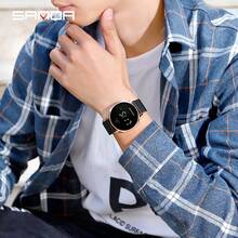 Round Multi-Functional Commuter Wind Watch Simple Fashion Watch Waterproof Luminous Watch Male And Female Students Electronic Luminous Watch - Gold - View 5