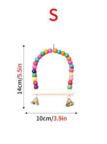 1 pièce/2 pièces Jouet à bascule coloré avec cloche pour cage d'oiseau de compagnie, nid. Jouets à suspendre de hamac aux couleurs assorties pour divertir les animaux de compagnie