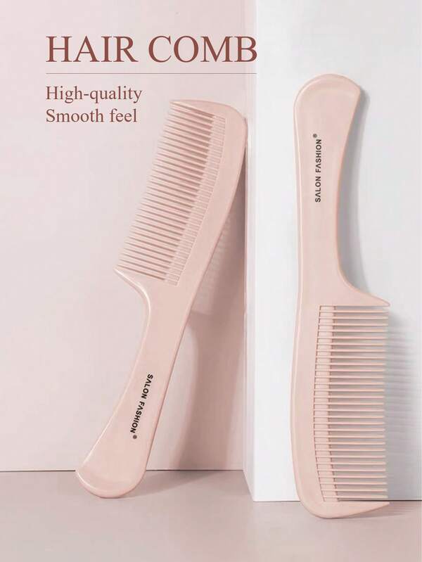1pc Fine Tooth Comb, Hair Styling Comb, Large Handle Detangling Comb, Styling Comb And Professional Shower Comb, Macaron Hair Brush, Suitable For All Curly, Long, Wet Hair, Flat Home Dense Tooth Comb, Anti-Static Durable Plastic Material Comb, Hair Styling Comb, Beauty Hair Tool, 2025 Summer, Girls Gift, Back To School Season, Hair Brush, Wooden Comb, Hair Brush, Mini Hair Brush
