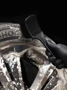 1pc Black PP Car Tire Rim Carpet Wheel Brush, Car Cleaning Tool Accessory