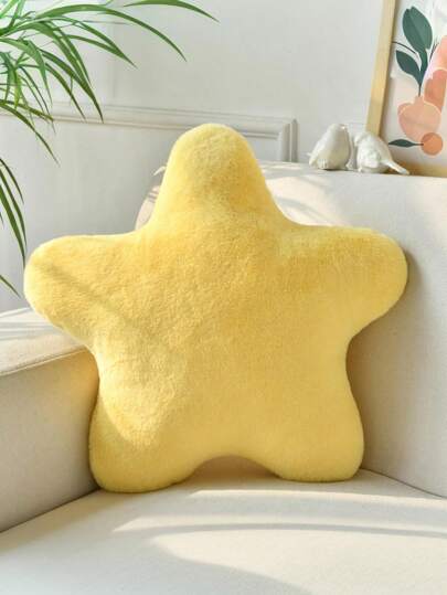 情人节装饰抱枕，可爱星形毛绒抱枕，柔软仿兔毛抱枕，适用于沙发、卧室和客厅，情人节和新年家居装饰，送给爱人的情人节礼物