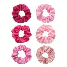 6 Stück / 12 Stück einfache unifarbene Satin Haaraccessoires für Damen, Stoff-Scrunchies Haargummis, unifarbene minimalistische Haarbänder, kleine Geschenke für Partys, Haaraccessoires