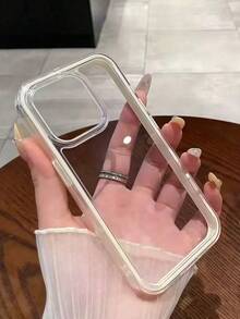 苹果智能时尚手机壳高端手感三合一加厚硬质材质炫彩纯色边框个性创意粉色、白色、黑色、蓝色、绿色极简简约防摔全覆盖透明感炫彩手机壳防水防震防摔防刮 - 白色 - 查看 7