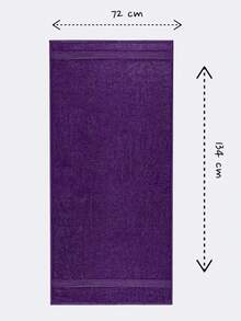 TOALLA DE BAÑO 100% ALGODÓN MEXICANO (Gruesa) ABSORBENTE  70m X 135cm, la cenefa puede variar - Morado - Ver 6
