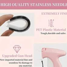 1 Set Micro Label Gun, Upgraded Fine Needle Gun, Cardless Mini Needle Gun, Quick Cloth Repair Sewing Tool Kit, Includes 5 Needles, 500 Black & 500 White 5mm Mini Fasteners - Multicolor - View 8