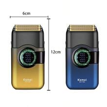 Kemei 1pc KM-T389 Men's Electric Shaver, Digital Display, Suitable For Facial Hair Trimming, Professional Rechargeable Reciprocating Shaver, Gift For Boyfriend - Multicolor - View 7