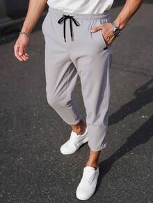 Men's Casual Lightweight Quick-Dry Pants, Versatile Fit For Spring And Summer - Light Grey - View 2