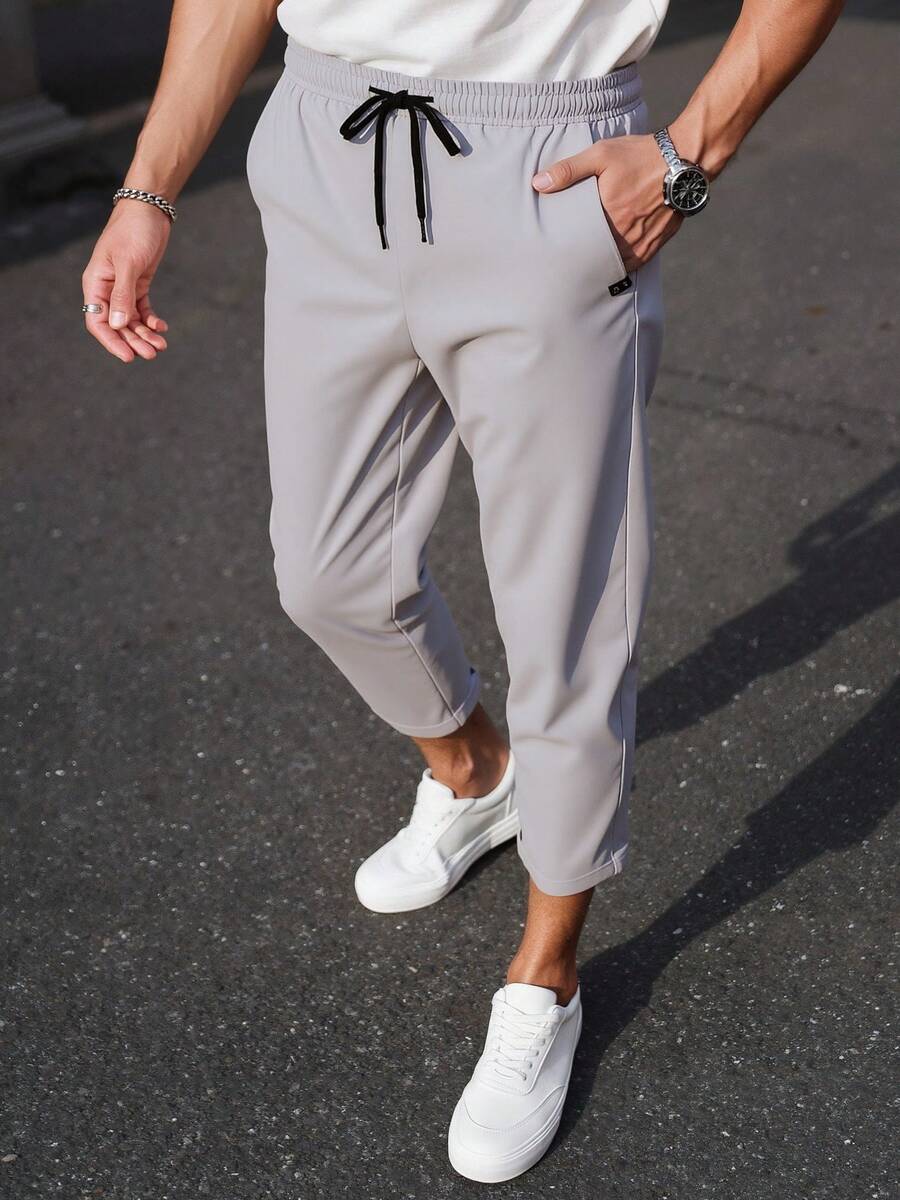 Men's Casual Lightweight Quick-Dry Pants, Versatile Fit For Spring And Summer