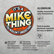 1pc Retro Mike's Business Metal Sign , Vintage Metal Wall Decor With "It's A Mike Thing You Wouldn't Understand" Design For Home. - Multicolor - View 7