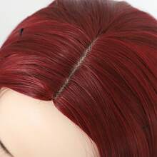 30-Inch Burgundy Straight Synthetic Wig - Heat Resistant, Silky Smooth Middle Part For Women, Versatile Styling, Rose Net Cap, Perfect For Everyday Glamour, Wig Accessories - 彩色 - 查看 7