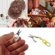 Mini Crochet Scissors Set With Protective Case, Keychain And Storage Box - Suitable For Crochet, Embroidery, Knitting And Cross Stitch, Metal Material, Perfect Gift For Crochet Lovers And Ideal Sewing & Knitting Accessory - Multicolor - View 4