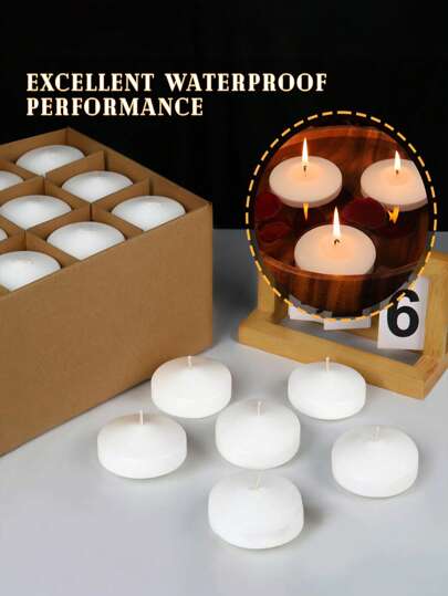 Floating Candles, White Dripless Wax Burning Candles, For Weddings, Party, Special Occasions And Home Decorations Room Decor ,For Centerpieces Christmas Decorations Multiple Sizes Available-Select The Perfect Fit For Your Candlestick.