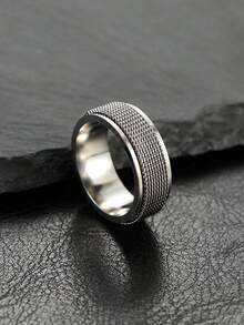 Men's Stainless Steel Rotating Ring, Punk Fashion Jewelry, Rotating Gear, Anxiety Fidget, Spinning Chain, Motorcycle Rock, Wedding Party Gift - Fashion - View 14
