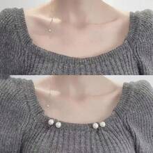 6 件防走失衣夹、珍珠胸针领夹、连衣裙和裙子腰带、衬衫领调节器、时尚腰带夹、时尚配饰、节日和派对礼物 - 彩色 - 查看 6