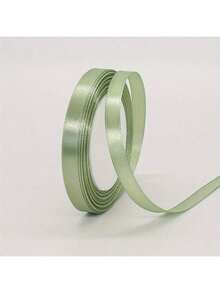 1pc Rolled Sage Green Double-Sided Satin Ribbon, 1cm/1.5cm/2cm/4cm Wide X 22m Long, Soft & Durable Polyester Material, Suitable For Flower Wrapping, Gifts, Presents, Apparel, Headwear, Bows, Weddings, DIY Craft Rose Ribbons