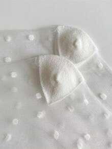 1双夏季新款波点蝴蝶结水晶丝袜，日本JK芭蕾蕾丝中筒袜（女童款） - 彩色 - 查看 5